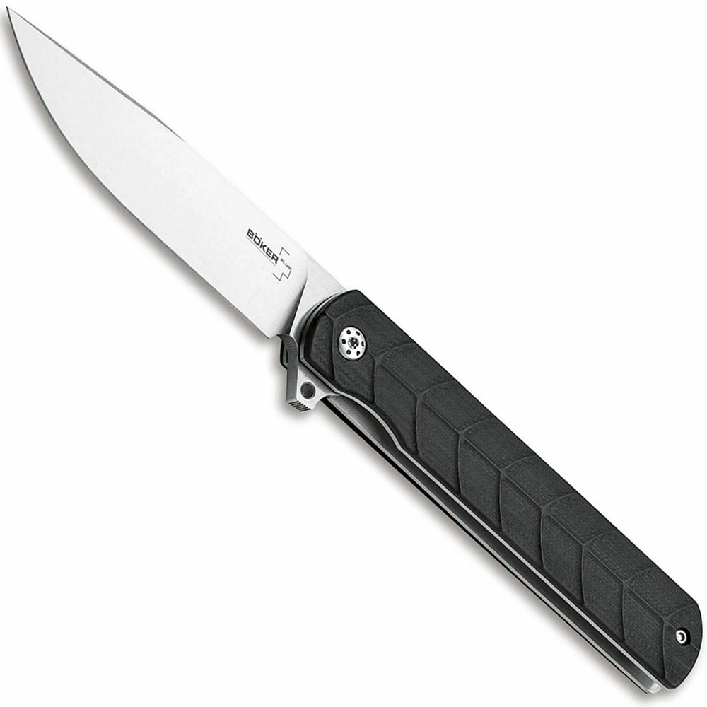 Boker Knives Boker Legion Knife 01BO242 - Stonewash Drop Point - Black G10 - Flipper Folder 1 Boker Knives Boker Legion Knife 01BO242 - Stonewash Drop Point - Black G10 - Flipper Folder