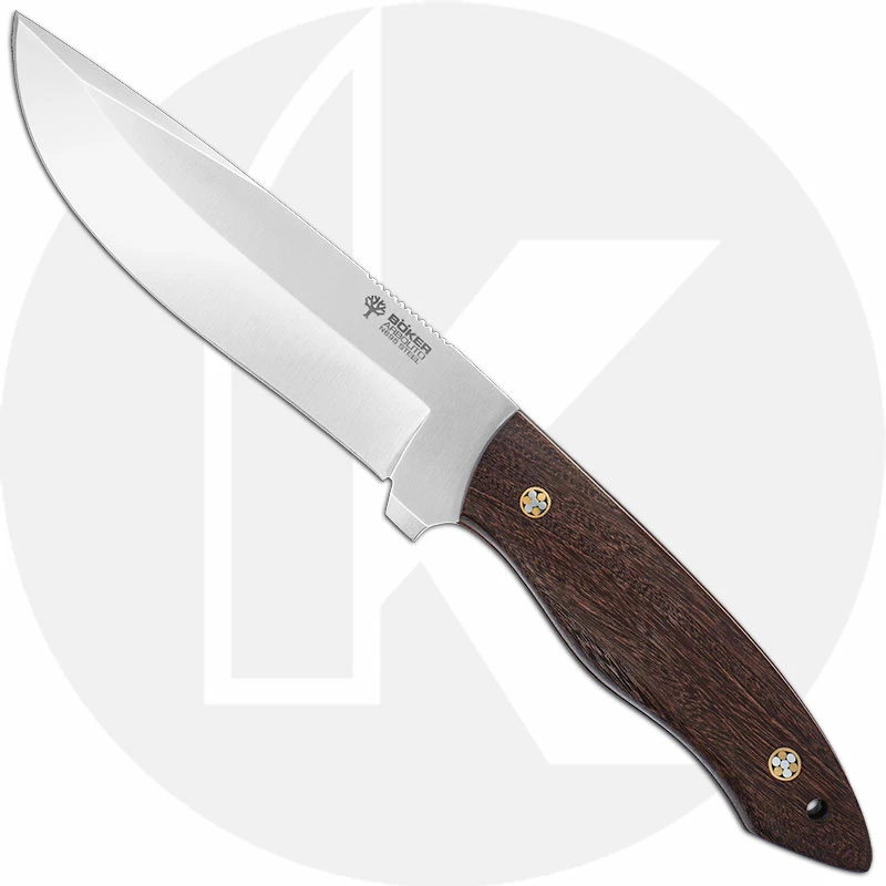 Boker Knives Boker Arbolito Venador 02BA313G - Satin N695 Drop Point Fixed Blade - Guayacan Wood 1 Boker Knives Boker Arbolito Venador 02BA313G - Satin N695 Drop Point Fixed Blade - Guayacan Wood