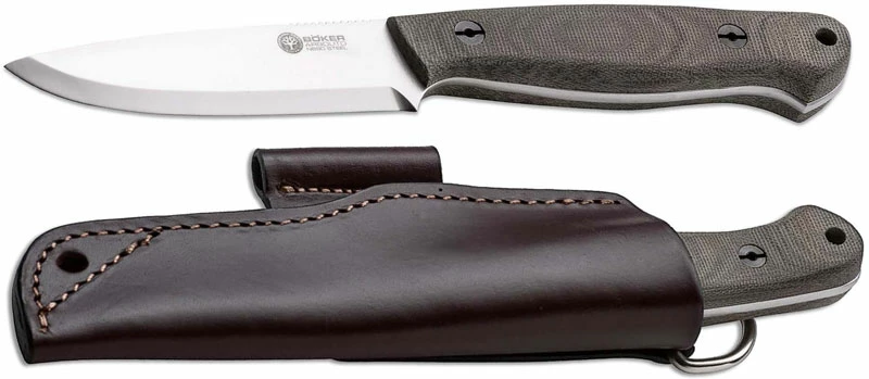 Boker Knives Boker Arbolito Bushcraft Micarta 02BA331 - N690 Drop Point Fixed Blade - Linen Micarta 2 Boker Knives Boker Arbolito Bushcraft Micarta 02BA331 - N690 Drop Point Fixed Blade - Linen Micarta - Image 2