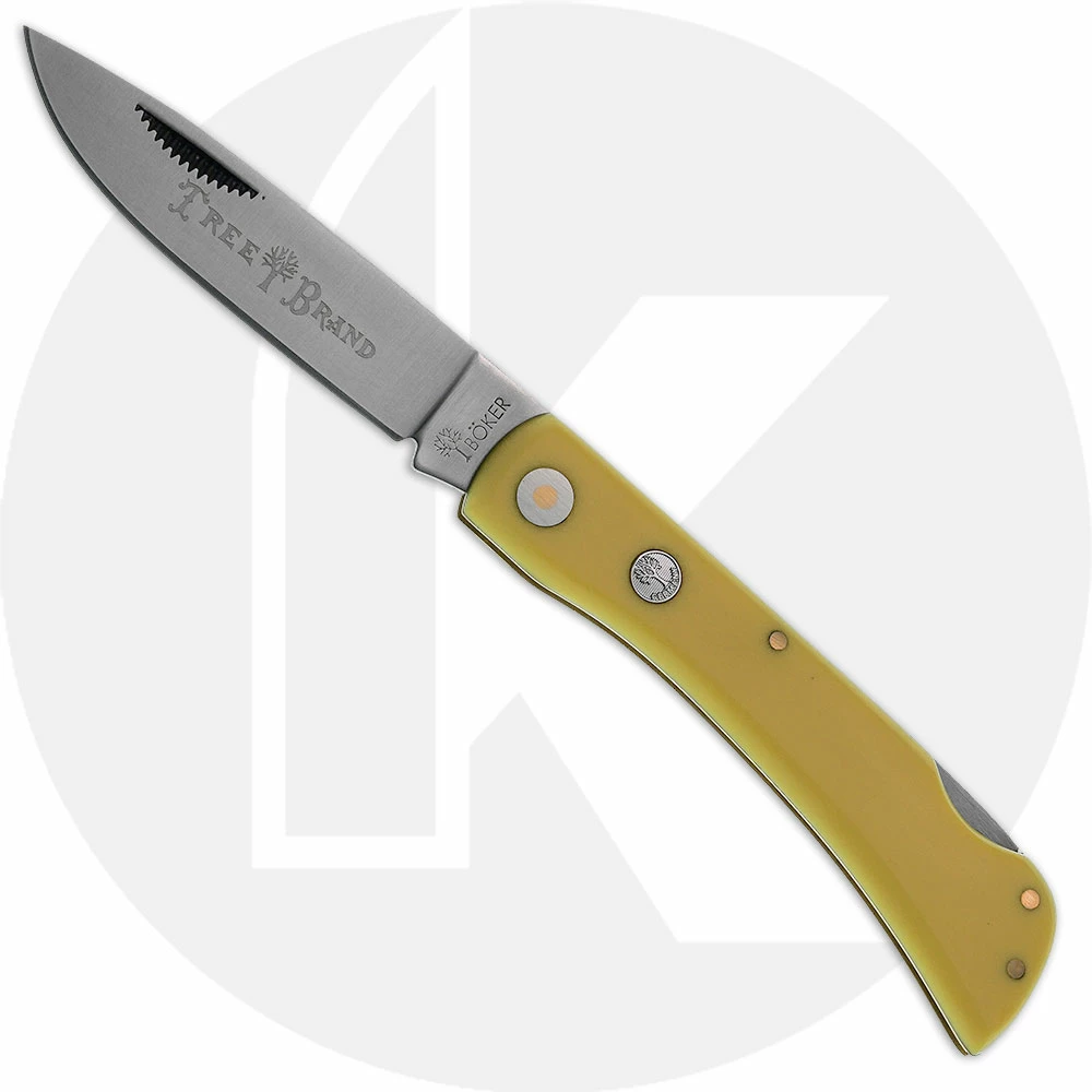 Boker Knives Boker Small Range Buster Knife 110865 - D2 Drop Point - Yellow Delrin - Lock Back Folder 1 Boker Knives Boker Small Range Buster Knife 110865 - D2 Drop Point - Yellow Delrin - Lock Back Folder