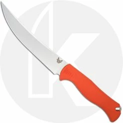 Benchmade Knives Benchmade Meatcrafter 15500 - Steven Rinella - CPM 154 Trailing Point Fixed Blade - Orange Santoprene - USA Made