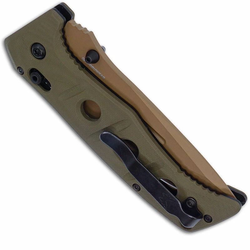 Benchmade Knives Benchmade Adamas 275FE-2 Knife - Shane Sibert - Flat Earth CruWear Drop Point - OD G10 - AXIS Lock Folder - USA Made 3 Benchmade Knives Benchmade Adamas 275FE-2 Knife - Shane Sibert - Flat Earth CruWear Drop Point - OD G10 - AXIS Lock Folder - USA Made - Image 3