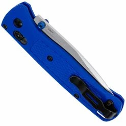 Benchmade Knives Benchmade Bugout 535 EDC Knife Drop Point Blue Grivory AXIS Lock Folder USA Made -Case Knives Shop BM 535 CLOSED FRONT