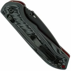 Benchmade Knives Benchmade 560-1 Freek M4 Knife 560BK-1 Black M4 Steel Drop Point, Gray And Black G10 AXIS Lock Folder USA Made -Case Knives Shop BM 560BK1 CLOSED BACK