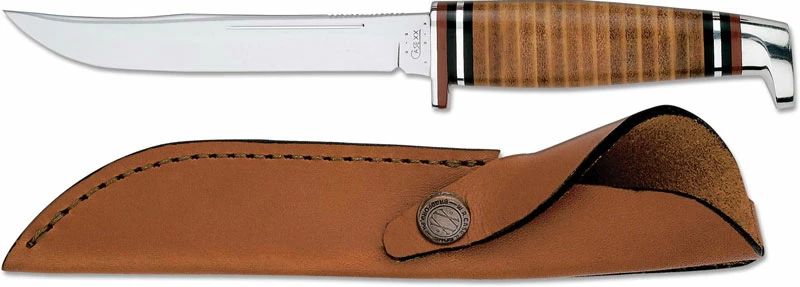 Case Knives: Case Hunting Knife, 5" Finn With Leather Handle, CA-381 2 Case Knives: Case Hunting Knife, 5" Finn With Leather Handle, CA-381 - Image 2