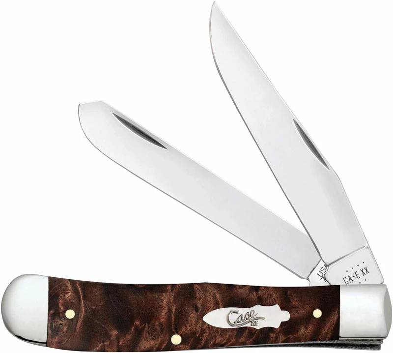 Case Knives Case Trapper Knife 64060 - Brown Maple Burl Wood - 7254SS 1 Case Knives Case Trapper Knife 64060 - Brown Maple Burl Wood - 7254SS