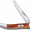 Case Knives: Case Small Texas Toothpick Knife, Pocket Worn Harvest Orange, CA-7400