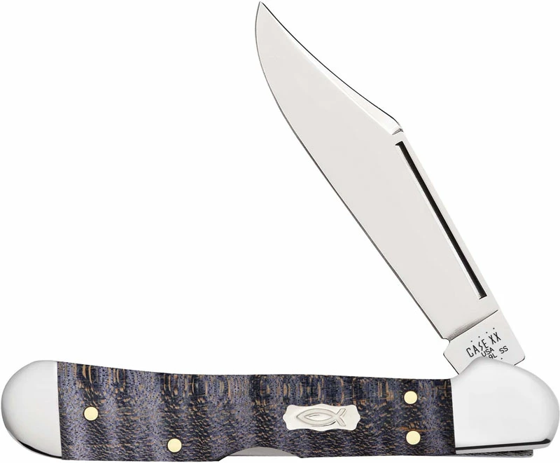 Case Knives Case Mini CopperLock Knife 80545 - Purple Curly Maple Wood - 71749LSS 1 Case Knives Case Mini CopperLock Knife 80545 - Purple Curly Maple Wood - 71749LSS