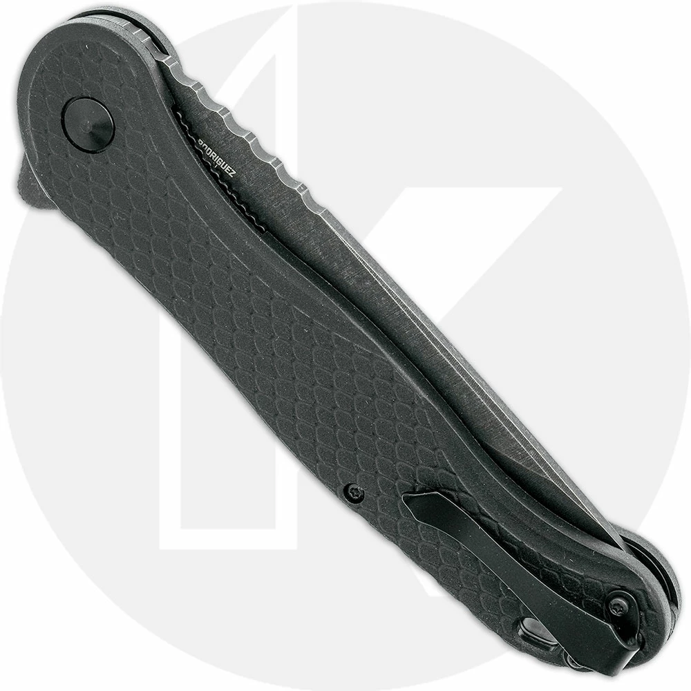 CRKT Knives CRKT Taco Viper Assisted 2267 - Part Serrated Black Stonewash Drop Point - Black GRN - Liner Lock Flipper Folder 3 CRKT Knives CRKT Taco Viper Assisted 2267 - Part Serrated Black Stonewash Drop Point - Black GRN - Liner Lock Flipper Folder - Image 3