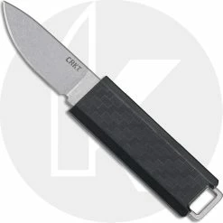 CRKT Knives CRKT Scribe Knife - 2425 - TJ Schwarz - Stonewash Drop Point Fixed Blade - Black GRN Handle
