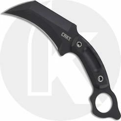 CRKT Knives CRKT Du Hoc 2630 Knife Austin McGlaun Black Karambit Fixed Blade Black G10 With Ring Pommel