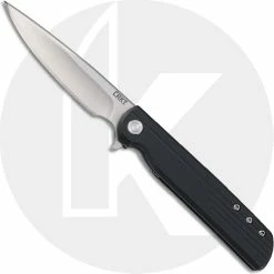 CRKT Knives CRKT LCK Plus 3801 - Matthew Lerch Assisted EDC - Satin Drop Point - Black GRN - Liner Lock Flipper Folder