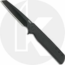 CRKT Knives CRKT LCK Plus Tanto Blackout 3802K - Matthew Lerch Assisted EDC - Black Reverse Tanto - Black GRN - Liner Lock Flipper Folder