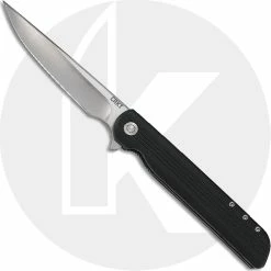 CRKT Knives CRKT LCK Plus Large 3810 - Matthew Lerch Assisted EDC - Satin Drop Point - Black GRN - Liner Lock Flipper Folder