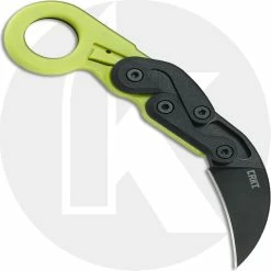 CRKT Knives CRKT Provoke Zap 4041G - Joe Caswell - Karambit Folder - Black Stonewash - Kinematic Action - Green Grivory - Ring Pommel