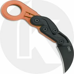 CRKT Knives CRKT Provoke Orange 4041O - Joe Caswell - Karambit Folder - Black Stonewash - Kinematic Action - Orange Grivory - Ring Pommel