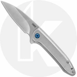 CRKT Knives CRKT Delineation 5385 - Eric Ochs Assisted EDC - Satin Drop Point - Stonewash Stainless Steel - Flipper Folder