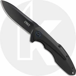 CRKT Knives CRKT Caligo 6215 Knife TJ Schwarz EDC Black Spear Point Flipper Folder Aluminum IKBS Liner Lock