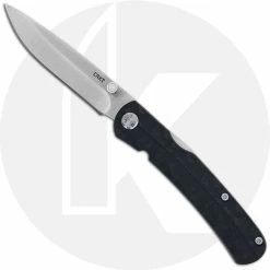 CRKT Knives CRKT Kith 6433 - Ken Steigerwalt Value Price EDC - Satin Drop Point - Black GRN - Front Lock Folder