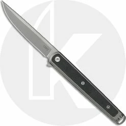 CRKT Knives CRKT Seis 7123 - Richard Rogers EDC - Bead Blast Drop Point - Gray / Black GRN - Flipper Folder