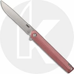 CRKT Knives CRKT Stylus K820BXP - Ken Onion Assisted EDC - Satin Drop Point - Maroon Aluminum - Liner Lock Flipper Folder