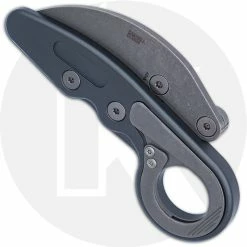 CRKT Knives CRKT Provoke Compact 4045 - Joe Caswell - Karambit Folder - Stonewash D2 - Kinematic Action - Dark Gray Aluminum - Ring Pommel -Case Knives Shop CRKT 4045 CLOSED FRONT