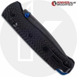 Benchmade Knives MODIFIED Benchmade Bugout Knife - Acid Stonewash S90V - Carbon Fiber Handle -Case Knives Shop KP 535 CF CLOSED BACK LOGO