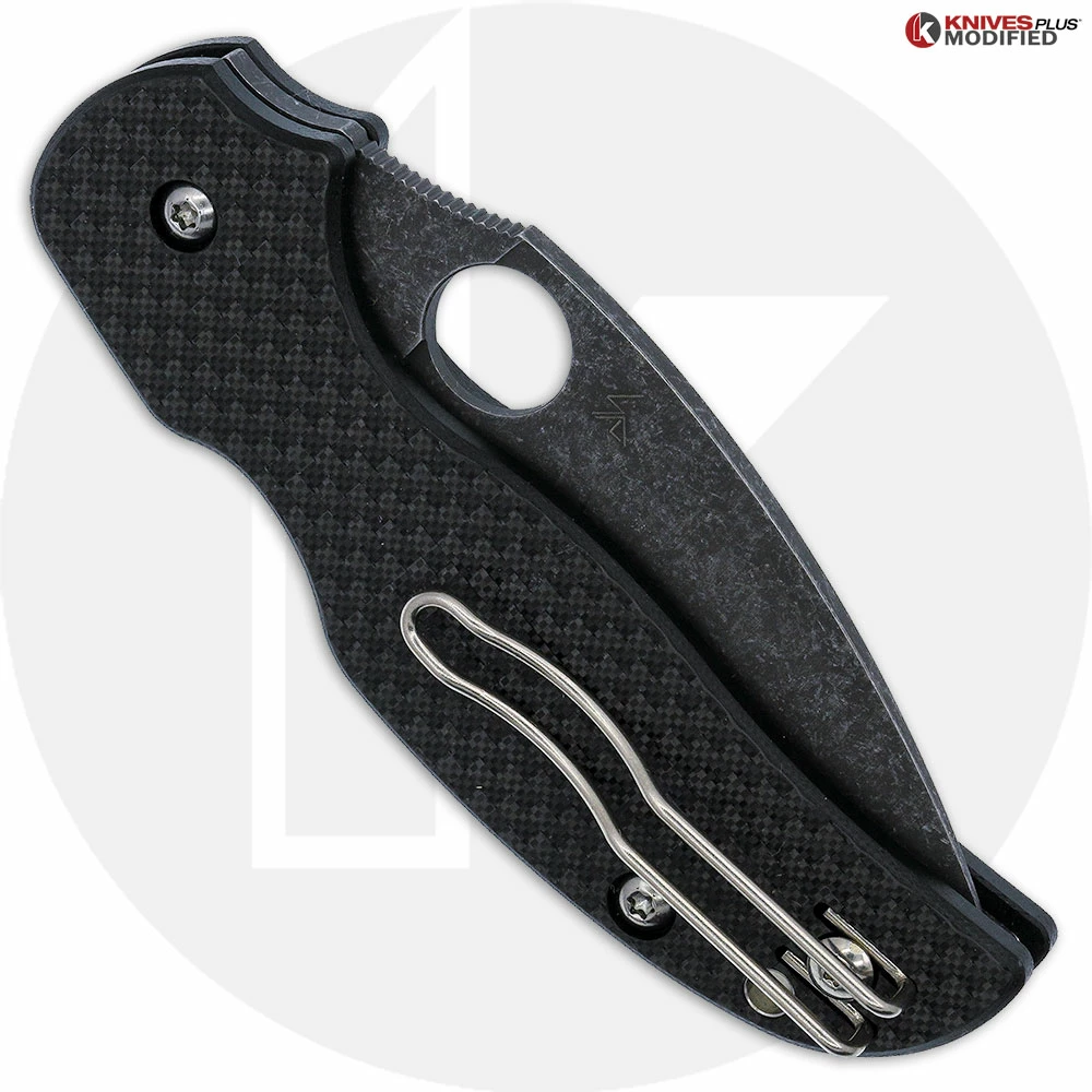 Spyderco Knives MODIFIED Spyderco Sage 5 Knife C123CFPCL - Acid Stonewash 3 Spyderco Knives MODIFIED Spyderco Sage 5 Knife C123CFPCL - Acid Stonewash - Image 3