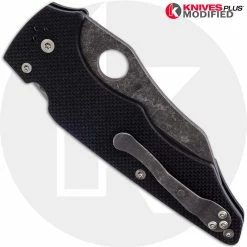 Spyderco Knives MODIFIED Spyderco Yojumbo Knife C253GP - Acid Stonewash Blade 5 Spyderco Knives MODIFIED Spyderco Yojumbo Knife C253GP - Acid Stonewash Blade -Case Knives Shop KP C253GP 1 CLOSED BACK LOGO