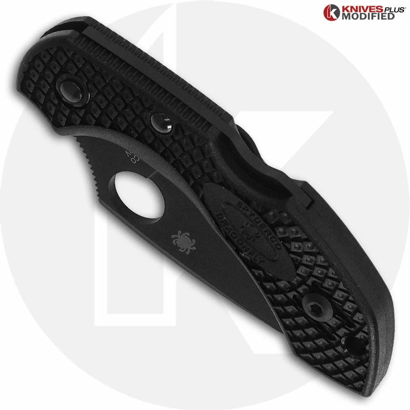 Spyderco Knives MODIFIED Spyderco S30V Dragonfly - Blackout - Black Rit Dyed Handle 2 Spyderco Knives MODIFIED Spyderco S30V Dragonfly - Blackout - Black Rit Dyed Handle - Image 2