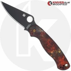 Spyderco Knives MODIFIED Spyderco Paramiliary 2 Knife - Black DLC - AWT Custom Anodized Scales - Bronze Titanium Hardware