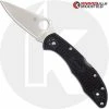 Spyderco Knives MODIFIED Spyderco S30V Delica - Satin Blade - Black Rit Dyed Handle