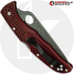 Spyderco Knives MODIFIED Spyderco Endura 4 - The Ron Burgundy - Acid Wash - Rit Dyed Handle 9 Spyderco Knives MODIFIED Spyderco Endura 4 - The Ron Burgundy - Acid Wash - Rit Dyed Handle -Case Knives Shop KP ENDURA7 NEW NEW CLOSED BACK LOGO