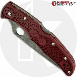 Spyderco Knives MODIFIED Spyderco Endura 4 - The Ron Burgundy - Acid Wash - Rit Dyed Handle 8 Spyderco Knives MODIFIED Spyderco Endura 4 - The Ron Burgundy - Acid Wash - Rit Dyed Handle -Case Knives Shop KP ENDURA7 NEW NEW CLOSED FRONT LOGO