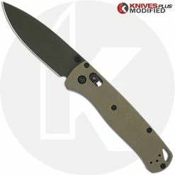 Benchmade Knives MODIFIED Benchmade Bugout 535 Knife + KP Desert Tan G10 Scales + KP Black Thumbstud & Standoffs + Cobalt Kinetics Green Cerakote