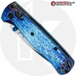 Benchmade Knives MODIFIED Benchmade Bugout 535 Knife + KP Titanium Scales + Mayhem Finish -Case Knives Shop KP MAYHEM BUGOUT CLOSED FRONT