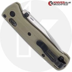 Benchmade Knives MODIFIED Benchmade Mini Bugout 533 Knife + KP Contoured Desert Tan G10 Scales + KP Black Thumbstud & Standoffs -Case Knives Shop KP MINIBUGOUT CONTOURED ONECOLORFDE CLOSED BACK