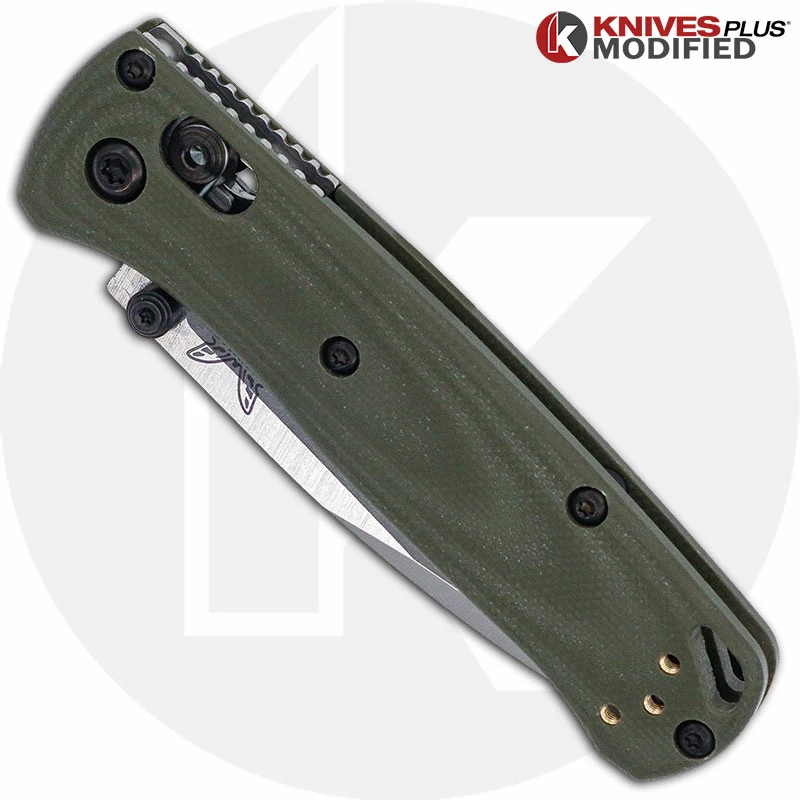 Benchmade Knives MODIFIED Benchmade Mini Bugout 533 Knife + KP Contoured OD Green G10 Scales + KP Black Thumbstud & Standoffs 2 Benchmade Knives MODIFIED Benchmade Mini Bugout 533 Knife + KP Contoured OD Green G10 Scales + KP Black Thumbstud & Standoffs - Image 2