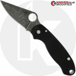 Spyderco Knives MODIFIED Spyderco Para 3 Knife ACID WASH Blade Black G10