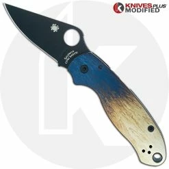 Spyderco Knives MODIFIED Spyderco Para 3 Black DLC Knife + KP Titanium Quasar Scales