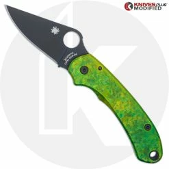 Spyderco Knives MODIFIED Spyderco Para 3 Black DLC Knife + AWT Agent SKINNY Custom Anodized Scales