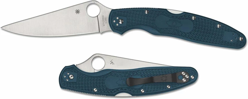 Spyderco Knives Spyderco Police 4 Lightweight K390 - C07FP4K390 - K390 Drop Point - Blue FRN - Lock Back 1 Spyderco Knives Spyderco Police 4 Lightweight K390 - C07FP4K390 - K390 Drop Point - Blue FRN - Lock Back