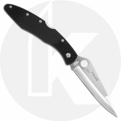 Spyderco Knives Spyderco Police C07CFLP - 2003 Sprint Run - Plain Edge - Left Hand - Carbon Fiber - Discontinued Item - Serial # - BNIB - Japan Made