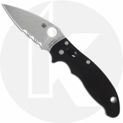 Spyderco Knives Spyderco Manix2 Knife, Part Serrated, SP-C101GPS2