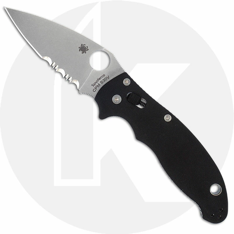 Spyderco Knives Spyderco Manix2 Knife, Part Serrated, SP-C101GPS2 1 Spyderco Knives Spyderco Manix2 Knife, Part Serrated, SP-C101GPS2