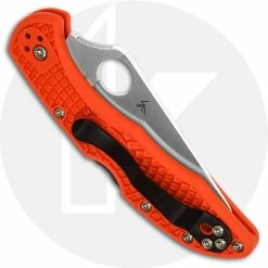 Spyderco Knives Spyderco Delica 4 Lightweight, Orange, SP-C11FPOR 6 Spyderco Knives Spyderco Delica 4 Lightweight, Orange, SP-C11FPOR -Case Knives Shop SP C11FPOR CLOSED BACK