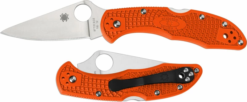 Spyderco Knives Spyderco Delica 4 Lightweight, Orange, SP-C11FPOR 4 Spyderco Knives Spyderco Delica 4 Lightweight, Orange, SP-C11FPOR - Image 4