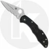 Spyderco Knives Spyderco Delica 4 Lightweight - C11FPSBKBL - Thin Blue Line - Part Serrated - Black / Blue FRN