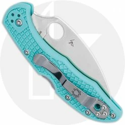 Spyderco Knives Spyderco Delica 4 Wharncliffe C11FPWCTL - S30V Wharncliffe - Tantalizing Teal - MGE Exclusive -Case Knives Shop SP C11FPWCTL CLOSED BACK