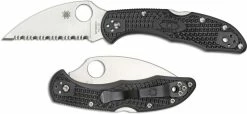 Spyderco Knives Spyderco C11FSWCBK Delica 4 Wharncliffe Knife, 2.87 Inch Serrated Wharncliffe Blade, Black FRN Handle -Case Knives Shop SP C11FSWCBK